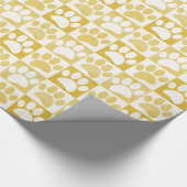 ドッグポープリントの正方形ヴィンテージパターカスタムン ラッピングペーパー (角)