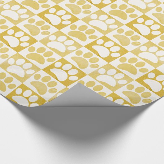 ドッグポープリントの正方形ヴィンテージパターカスタムン ラッピングペーパー (角)