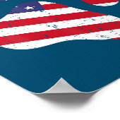 ドッグポープリントアメリカ国旗7月4日かわいい ポスター (角)