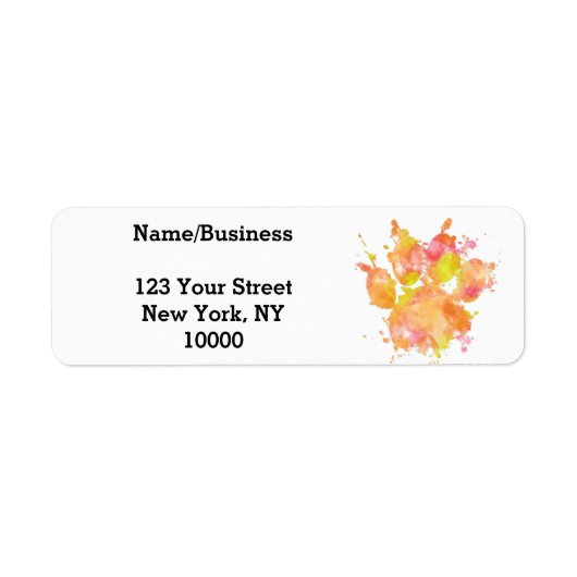 ドッグポープリントウォーター絵画カラーのカスタム ラベル (正面)