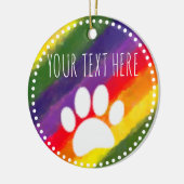 ドッグポープリントウォーター色カスタム文字 セラミックオーナメント (左)