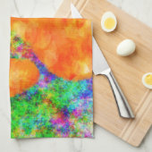 ドッグポープリントウォーター色 キッチンタオル (四つ折り)