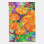 ドッグポープリントウォーター色 キッチンタオル (縦)