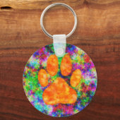 ドッグポープリントウォーター色 キーホルダー (正面)