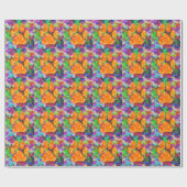 ドッグポープリントウォーター色 ラッピングペーパー (フラット)