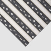 ドッグポープリントオンブラック&アンティークホワイトストライプズ 薄葉紙 (詳細)