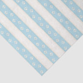 ドッグポープリントオンブルー淡い色の&アンティークホワイトストライプ 薄葉紙 (詳細)