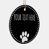 ドッグポープリントカスタム文字ブラック セラミックオーナメント (右)