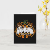 ドッグポープリントカボチャ秋秋幽霊ドッグ不気味 カード (黄色い花)