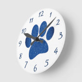 ドッグポープリントカートゥーンオールド紙プリント ラウンド壁時計 (傾斜)