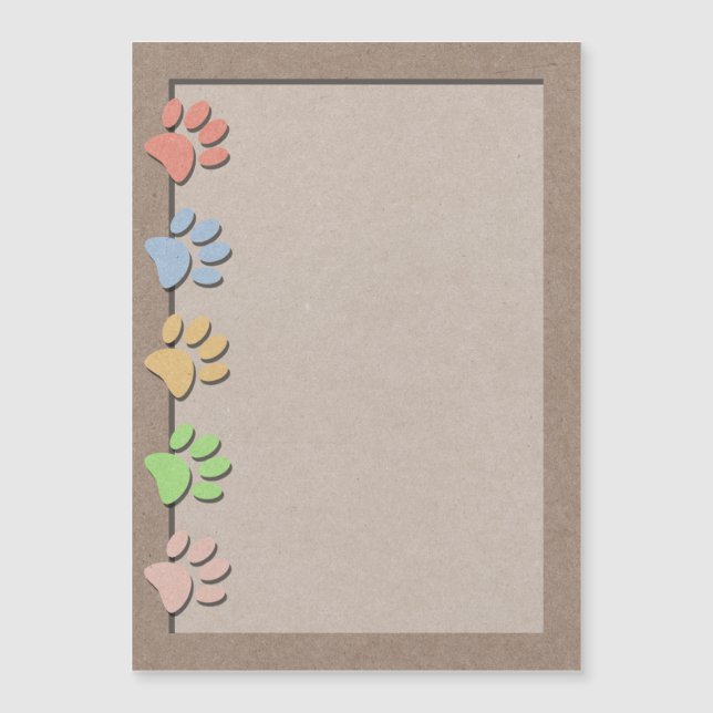 ドッグポープリントクラフトフェイク紙テクスチャーマグネット (正面)