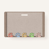 ドッグポープリントクラフトフェイク紙テクスチャーマグネット バッジ (裏面)