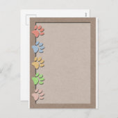 ドッグポープリントクラフトフェイク紙テクスチャ シーズンポストカード (正面/裏面)