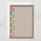 ドッグポープリントクラフトフェイク紙テクスチャ 案内状 (正面/裏面)