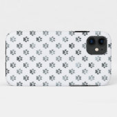 ドッグポープリントシルバーグレーホワイトメタリックフェイクフォイル Case-Mate iPhoneケース (裏面(横))