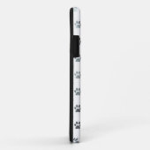 ドッグポープリントシルバーグレーホワイトメタリックフェイクフォイル Case-Mate iPhoneケース (裏面/右)