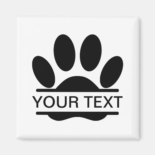 ドッグポープリントスプリットスケッチカスタム文字スローピル マグネット (正面)