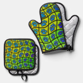 ドッグポープリントデザインby Glenda S. Harlan 鍋つかみ&鍋敷きセット (正面/裏面)