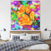 ドッグポープリントデジタルウォーター色 キャンバスプリント (インサイチュ (寝室))