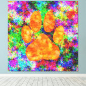 ドッグポープリントデジタルウォーター色 キャンバスプリント (インサイチュ (ウッドフロア))