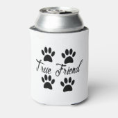 ドッグポープリントトゥルーフレンズ文字 缶クーラー (缶裏面)