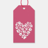 ドッグポープリントバレンタインハート ギフトタグ (正面)