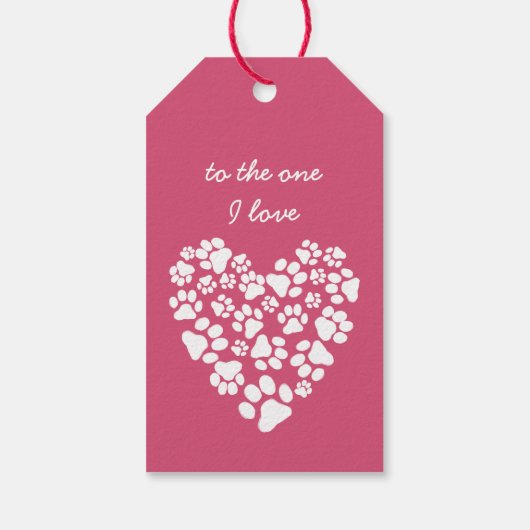 ドッグポープリントバレンタインハート ギフトタグ (裏面)