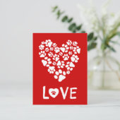 ドッグポープリントバレンタインラブハート シーズンポストカード (スタンド正面)