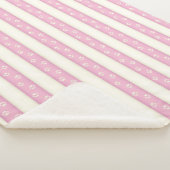 ドッグポープリントピンク&アンティーク白ストライプ色 シェルパブランケット (3/4)