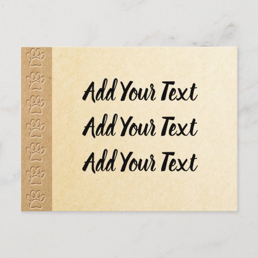 ドッグポープリントフェイクエンボス紙テクスチャ ポストカード (正面)