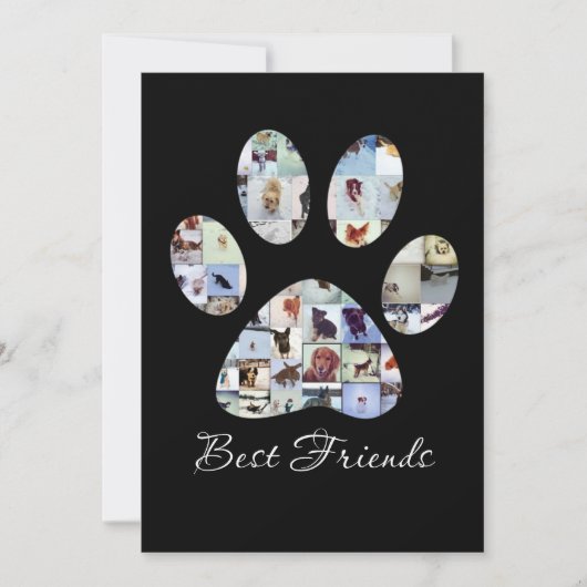 ドッグポープリントフォトキャンバス、カスタムドッグキャンバス サンキューカード (正面)