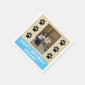 ドッグポープリントフォト子供の誕生日パーティー スタンダードカクテルナプキン (角)