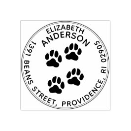 ドッグポープリントラウンド差出人住所ゴムスタンプ ラバースタンプ