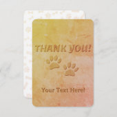 ドッグポープリント及びカスタム文字 サンキューカード (正面/裏面)