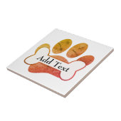 ドッグポープリント及びテクスチャ付きカスタム骨文字 タイル (側面)