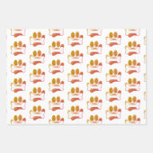 ドッグポープリント及びテクスチャ付き骨柄 ラッピングペーパーシート (正面3)