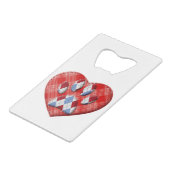 ドッグポープリント及び赤いハートスケッチ クレジットカード栓抜き (裏面アングル)