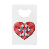 ドッグポープリント及び赤いハートスケッチ クレジットカード栓抜き (裏面)