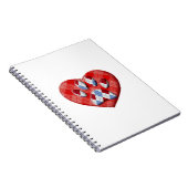 ドッグポープリント及び赤いハートスケッチ ノートブック (右側)