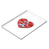 ドッグポープリント及び赤いハートスケッチ ノートブック (左側)