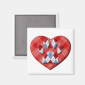 ドッグポープリント及び赤いハートスケッチ マグネット (正面/裏面)