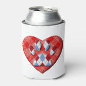 ドッグポープリント及び赤いハートスケッチ 缶クーラー (缶正面)