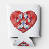 ドッグポープリント及び赤いハートスケッチ 缶クーラー (裏面)