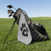 ドッグポープリント名前をカスタムするイニシャル ゴルフタオル (グリーン)