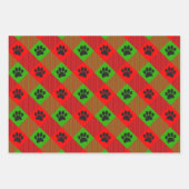 ドッグポープリント正方形パターンカスタム ラッピングペーパーシート (正面2)