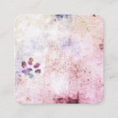 ドッグポープリント水彩（ばちゃばちゃ）跳ねる絵を描デザイン スクエア名刺 (正面)