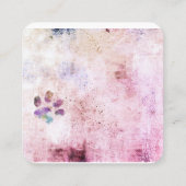 ドッグポープリント水彩(ばちゃばちゃ)跳ねる絵を描デザイン スクエア名刺 (裏面)