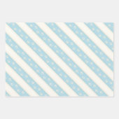 ドッグポープリント淡い色のオンブルー&アンティークホワイト ラッピングペーパーシート (正面3)