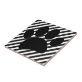 ドッグポープリント白黒ストライプ タイル (側面)