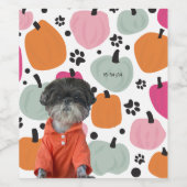 ドッグポープリント秋独自のカボチャをカスタム追加 ワインラベル (シングルラベル)